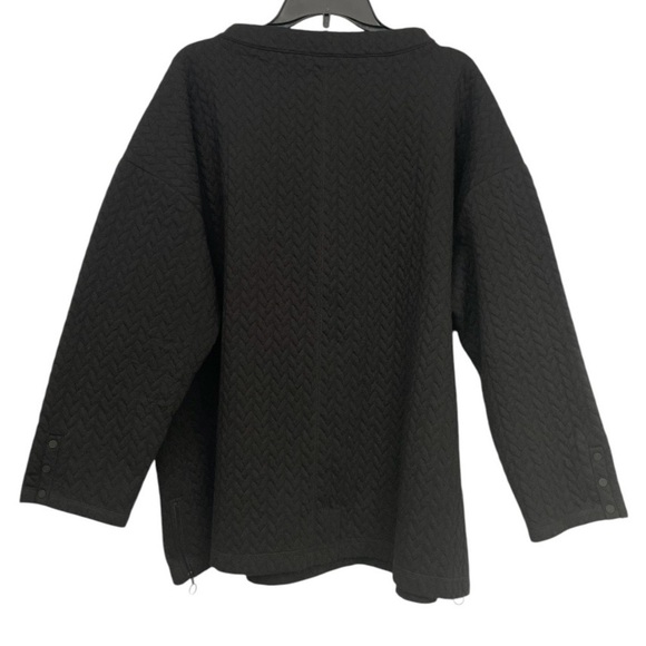 Talbots Black Quilted Double Cloth Mock Neck Sweater 3X, Warm, Fall, Winter - Picture 2 of 11